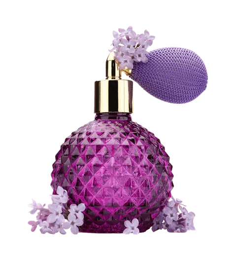 The same perfume bottle image after compression, 859 KB, transparency kept