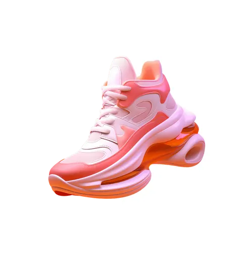 Pink sneaker on a transparent background as a PNG file, 2.7 MB